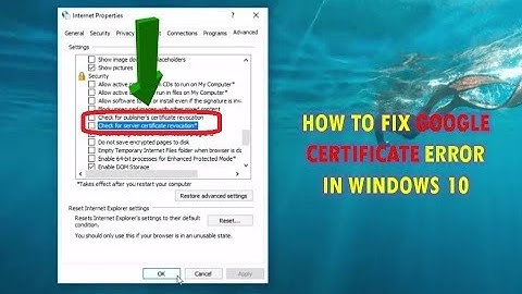 How To Fix Google Certificate Error In Windows 10