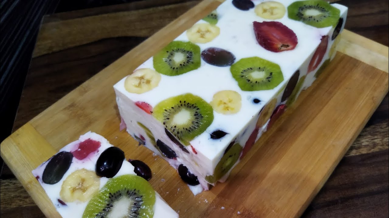 1020 minute Milk fruit Dessert No cornstarch No gelatin & No baking