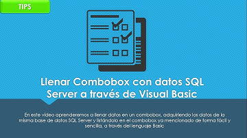TIPS | Llenar Datos Combobox a tráves SQL Server y Visual Basic