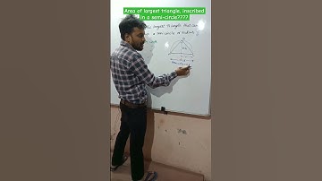 #Area of  triangle inscribed in a semi-circle??if radius is r#mathshorts #concept #viralquestions