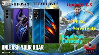 TECNO POVA 2 | TECNO POVA 3 | PUBG Mobile Sensitivity | Update 2.3