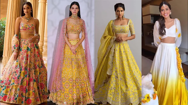 SENSATIONAL LEHENGA FOR WOMEN & GIRLS HALDI LOOK 💛#haldioutfits #yellow #lehenga #fashiontrends