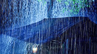 Heavy Rain On A Tin Roof For Sleeping  Relieve Stress & Sleep Well With Rain Sounds, Thunder & Wind