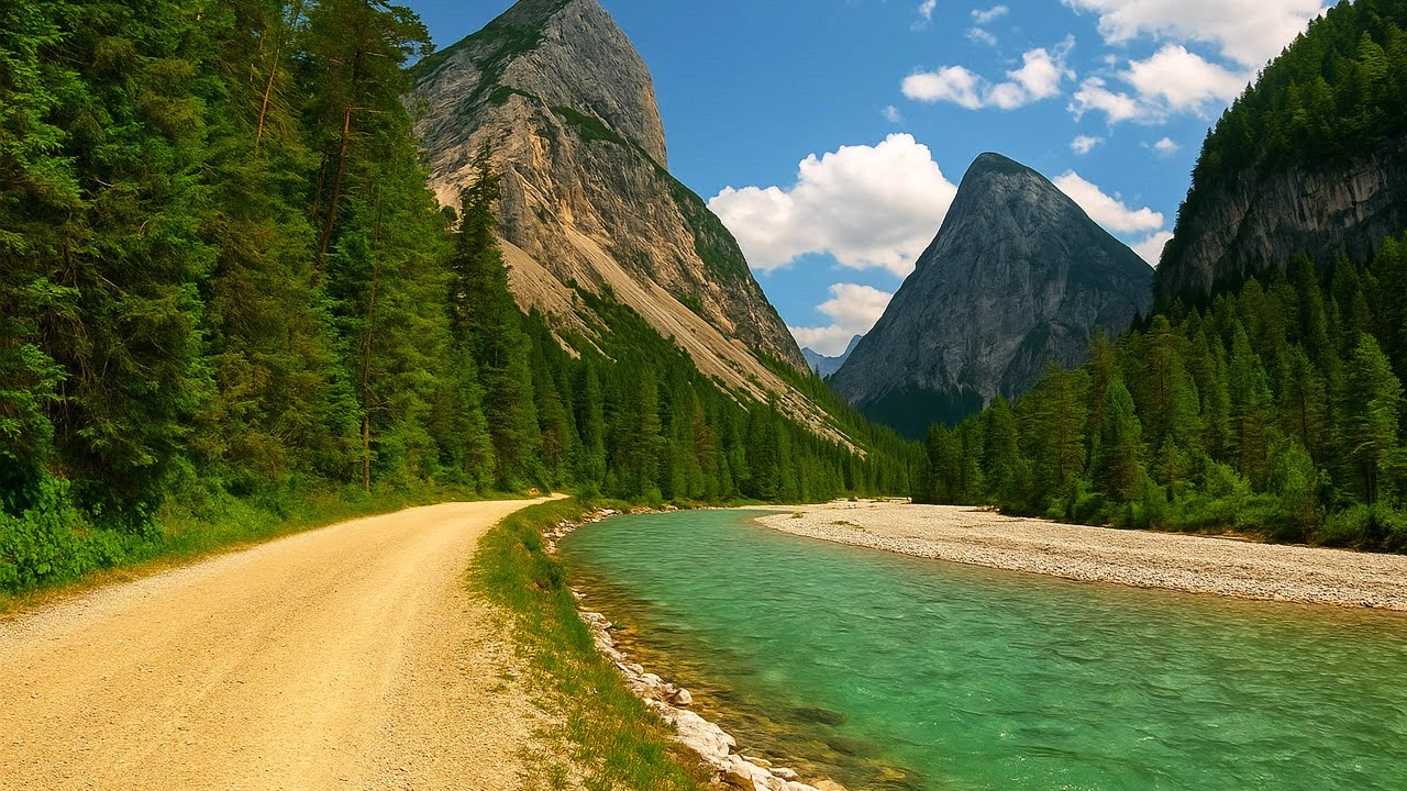 🚴 Scenic 4K Ride Through Karwendel Nature Park | Mittenwald to the Isar River Source