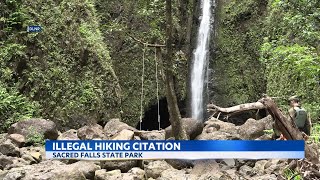 Ignoring Sacred Falls Trail closure results in serious injury and citation