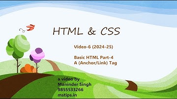 HTML & CSS Video-6 Basic HTML Part-4 Anchor Tag (A Tag) Link/Hyperlink
