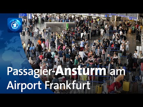 Ansturm von Passagier:innen am Frankfurter Flughafen