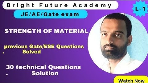 strength of material for mechanical/civil engineering|PY GATE QUESTION SOLUTION|@brightfutureacademy