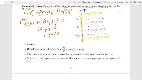 DFQ - Section 2.5 Autonomous Equations - part 2