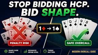 Bridge Slam Learning (130) - The 920-Point Overcall: Why Shape Beats HCP #biddingstrategy