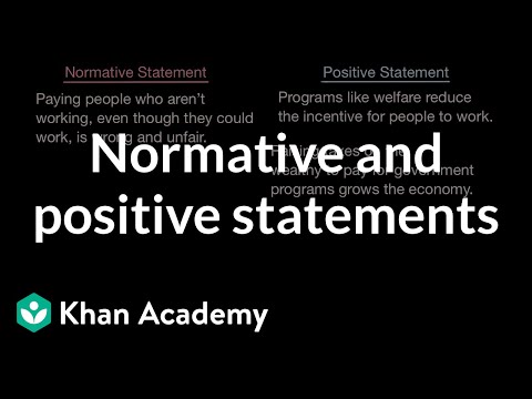 Normative and positive statements | Basic economics concepts | AP Macroeconomics | Khan Academy