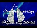 Faux frosted glass snowflake cane + ear rings