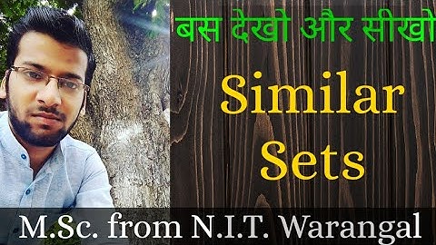 DEFINITION AND EXAMPLES OF SIMILAR SETS or EQUIVALENT SETS(Part-1)(REAL ANALYSIS)//IIT-JAM//CSIR-NET