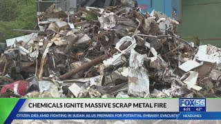 Pile of metal ignites, causes large fire at Garrard County metal plant