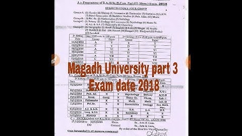 Magadh University part 3 Exam Date//Target Railway