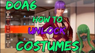 DOA6 HOW TO UNLOCK COSTUMES with DOA QUEST!!