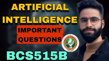 BCS515B Vtu important questions 😱💯| Artificial Intelligence