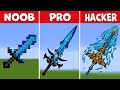 Frozen Sword (NOOB vs PRO vs HACKER) Pixel Art Challenge in Minecraft