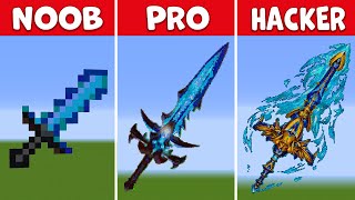Frozen Sword (NOOB vs PRO vs HACKER) Pixel Art Challenge in Minecraft