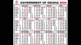 2024 Odisha govt calendar for all screenshot 2
