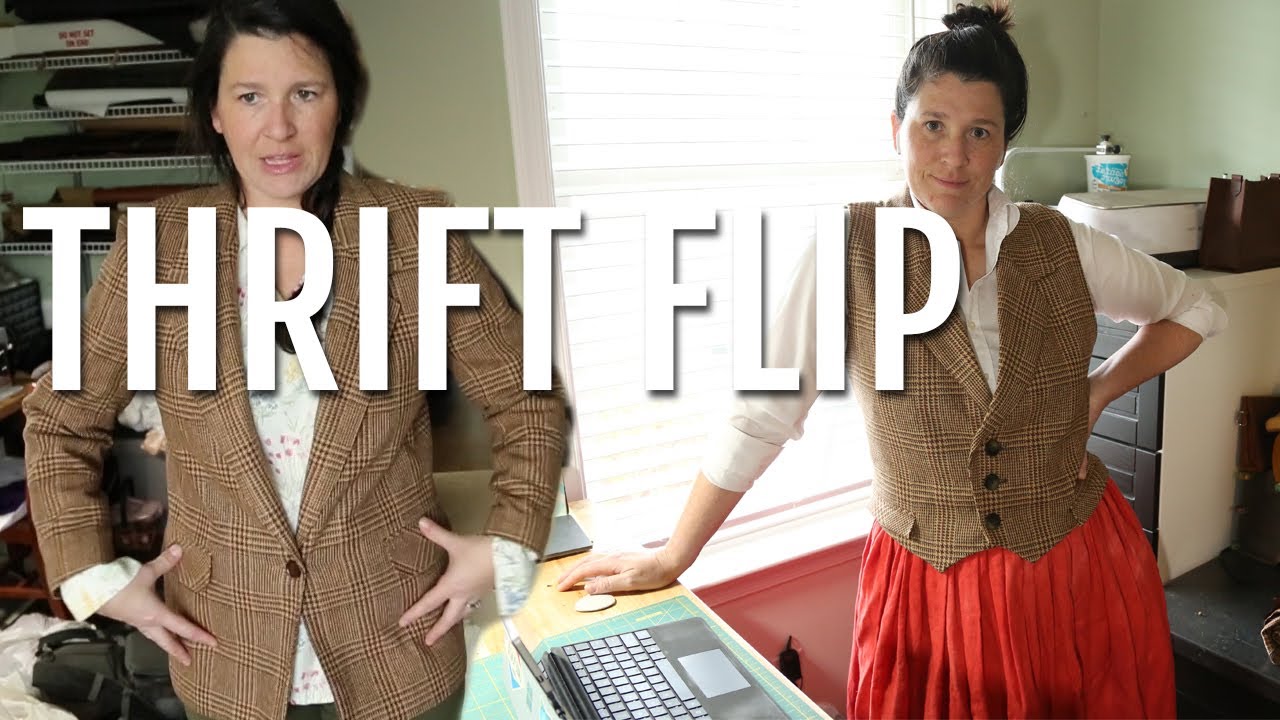 I Made a Historical Waistcoat from a $1 Blazer || My Favorite Thrift Flip