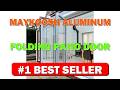 Maykoosh Aluminum Folding Patio Door 144 x 96 5-Panel White Modern Style - B0FN82WNLD