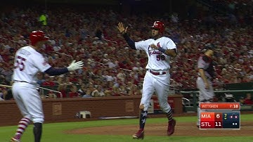 MIA@STL: Pham lines an RBI single to right field