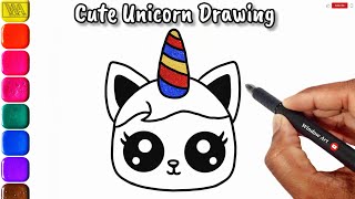 How To Draw a Cute Unicorn Kitten | Glitter Drawing | #kids #video