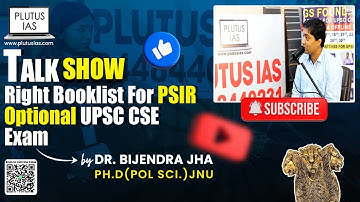 PSIR Optional Booklist for UPSC CSE Exam | Dr. Bijendra Jha | Plutus IAS Talk Show | UPSC 2024