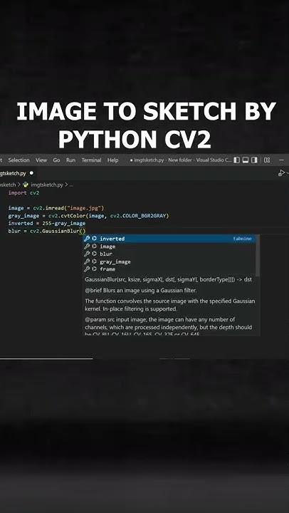 Converting image to sketch using python cv2 library. - YouTube