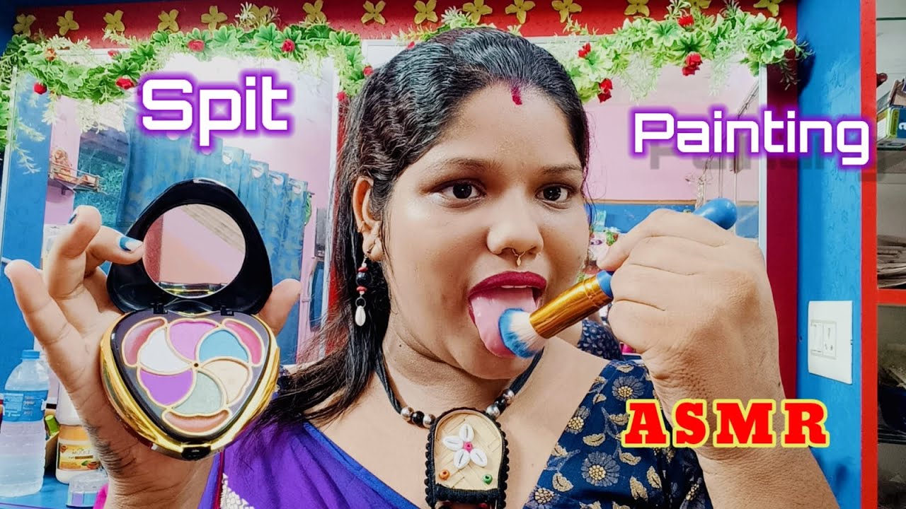 ASMR ~ INTENSE SPIT PAINTING YOUR FACE (MOUTH SOUNDS) @asmrsangi7044 💦