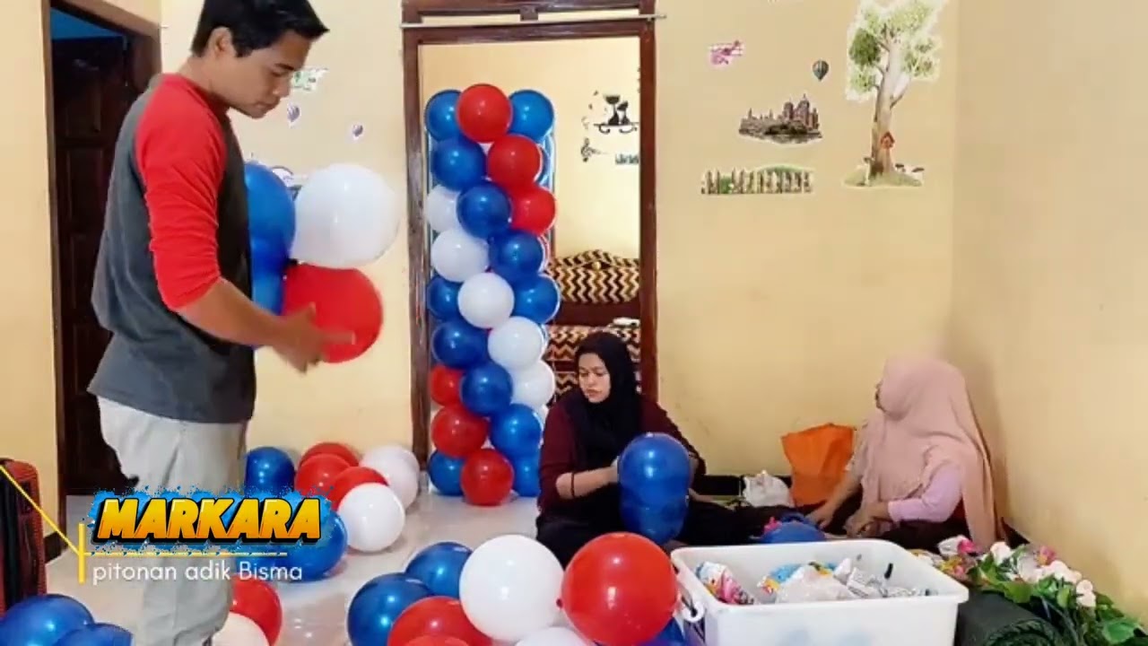 CARA BIKIN DEKORASI BALON TEMA BARBERSHOP