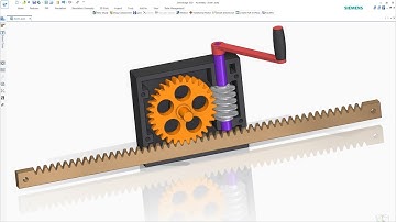 Assembly & Animation Worm Gear with Rack and Pinion Gears Mechanism