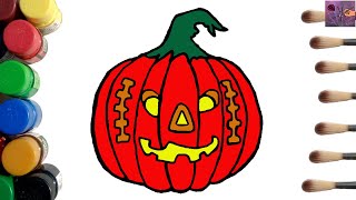 Jack O Lantern Coloring Pages - Jack O Lantern Drawing and Coloring (Step by Step)