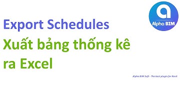 Alpha BIM | Export Schedules to Excel | Tool Revit