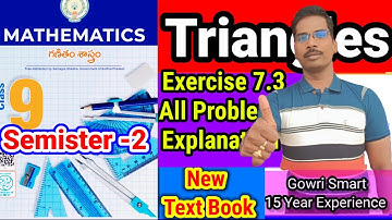 9th Class Maths(2024-25) New Syllabus|| Chapter-7|| Triangles|| Exercise 7.3|| Must Watch Video