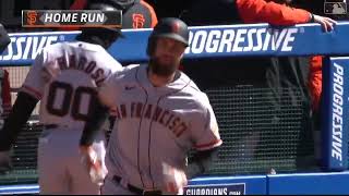 Brandon Belt's 3RD HOMER OF THE YEAR GIVES THE GIANTS AN 8 RUN LEAD |SF Giants @ Guardians 4\/17\/2022