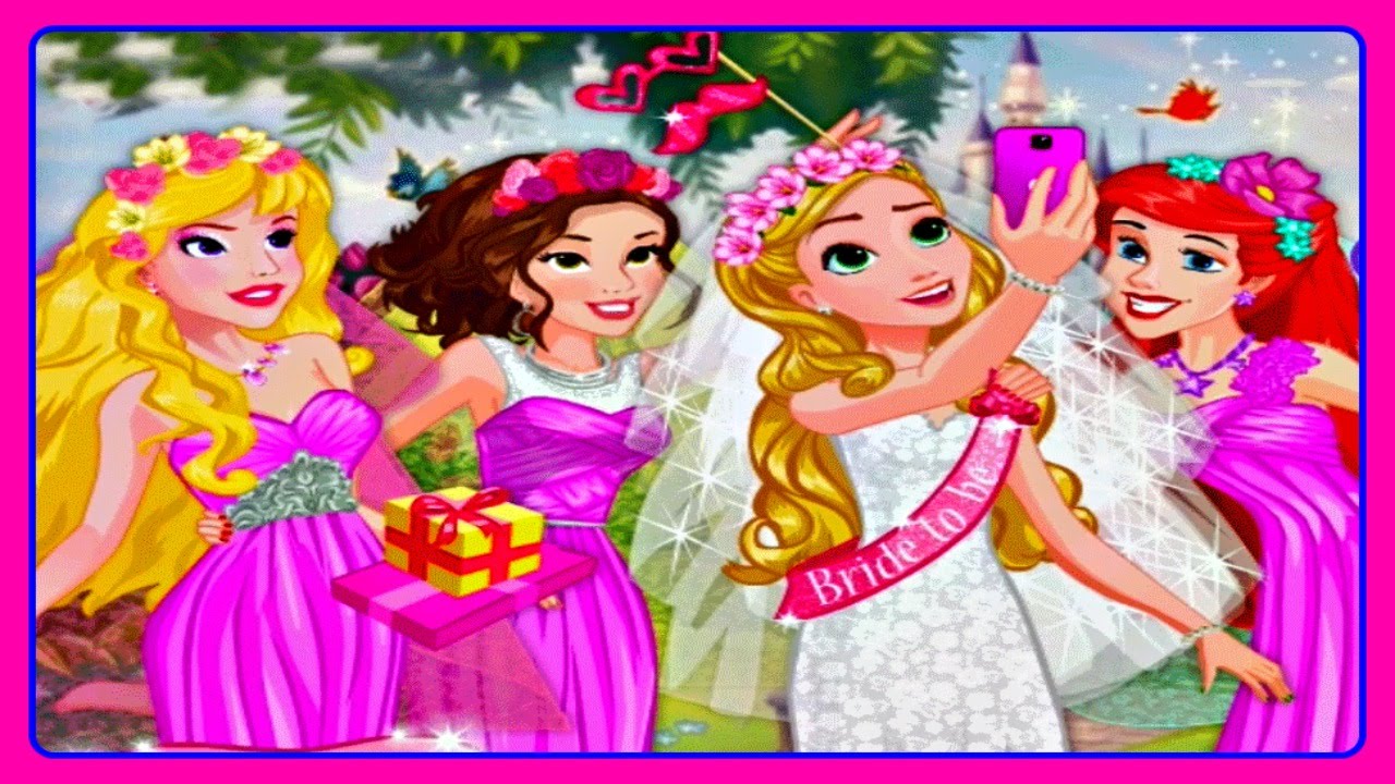 Disney Princess Rapunzel Aurora Belle And Ariel Bridal Shower And Cool Selfie ♡ Amazing Game For