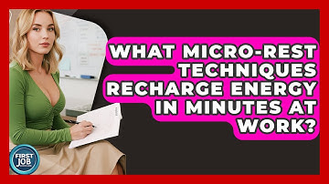 What Micro-rest Techniques Recharge Energy In Minutes At Work? - First Job Success Guide