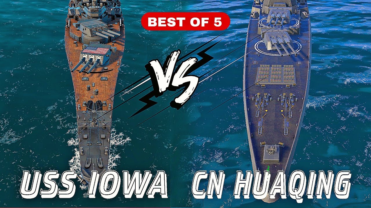 USS IOWA BATTLESHIP VS CN HUAQING BBE-01| BEST OF 5 | 1vs1 | MODERNWARSHIPS #modernwarships