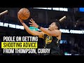 Warriors Jordan Poole on getting advice from two of the greatest shooters of all time