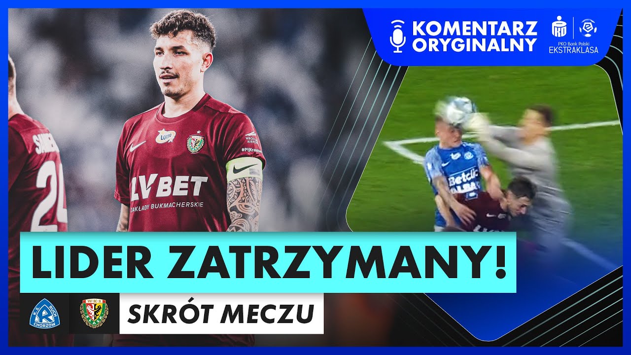 KŁOPOTY ŚLĄSKA W CHORZOWIE! CZERWONA KARTKA, 2 RZUTY KARNE. RUCH - ŚLĄSK, SKRÓT MECZU