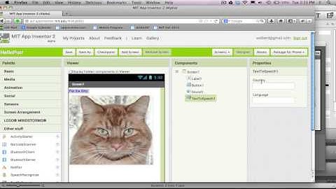 Hello Purr in App Inventor 2: Text to Speech