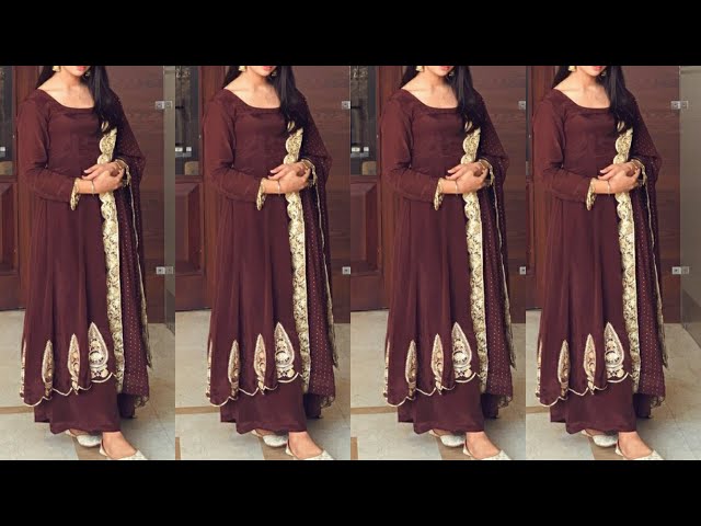 Buy Coffee Brown Satin Georgette Thread Embroidered Palazzo Suit | Palazzo  Salwar Suits