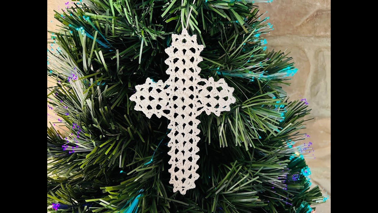 Крестик связанный крючком - #5