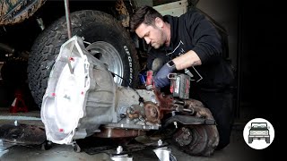 Installing a transmission on an Early Bronco