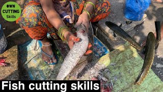 Fastest Fish Cutting Skills | Live Murrel Fish Fillet | Fish Clean And Fillet Videos