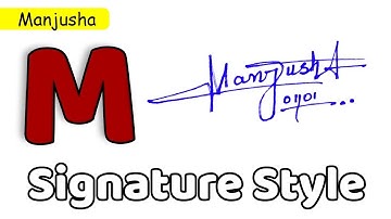 ✅ Manjusha Name Signature Style | M Signature Style | Signature Style of My Name Manjusha