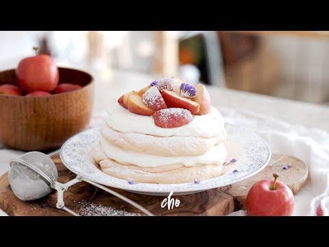 👶🏻아기 사과 파블로바 만들기~🍎 Baby <strong>Apple</strong> Pavlova / <strong>REAL</strong> SOUND : 초의 데일리쿡