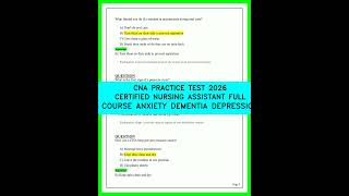 CNA Practice Test 2026: Full Course - Anxiety, Dementia &amp; Depression Care for Nursing Assistants